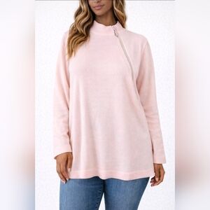 Light Pink Sweater with Zipper Detail